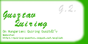 gusztav quiring business card